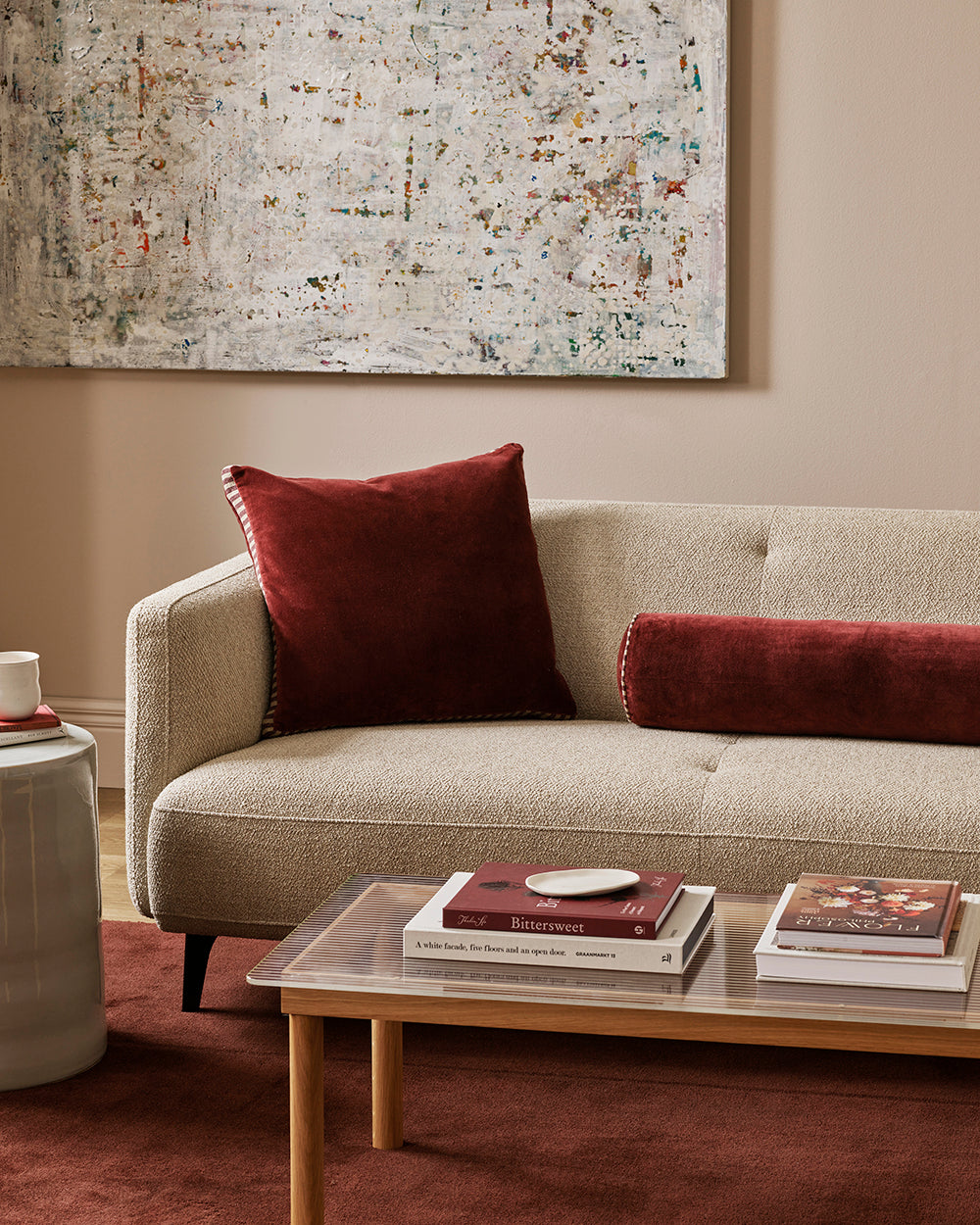 Elliot Oxblood Large Bolster Cushion