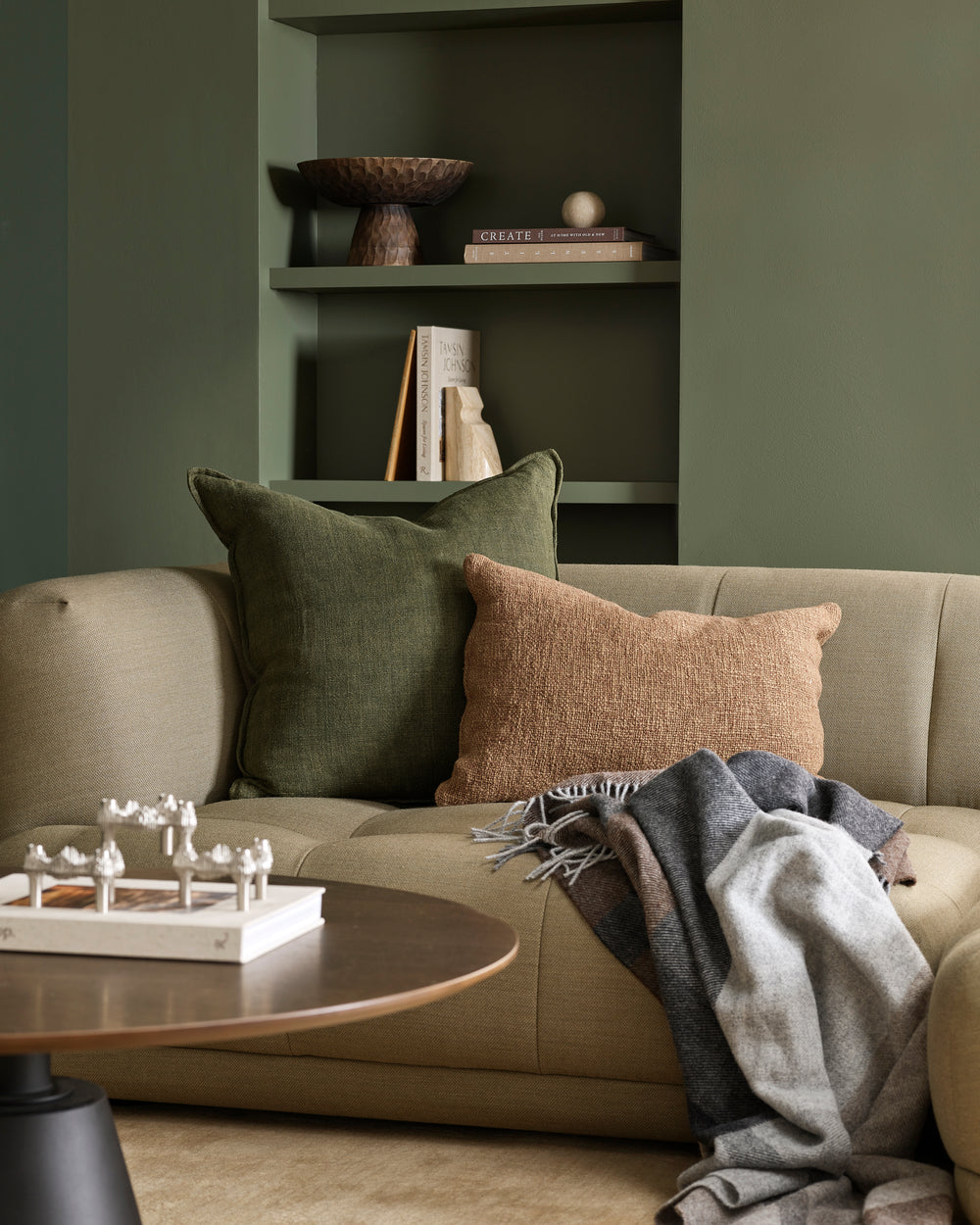 Flaxmill Winter Moss Large Cushion