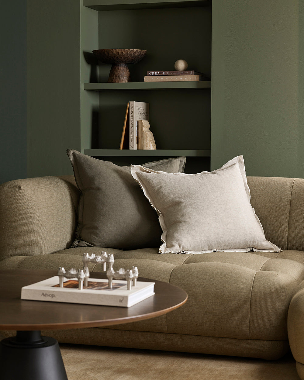 Linden Olive Cushion