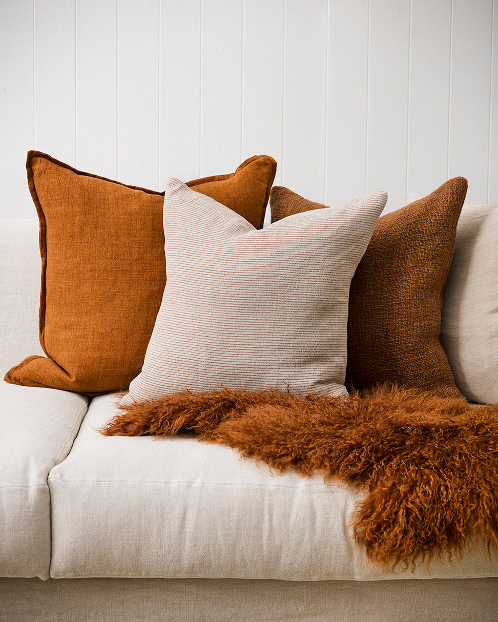 Sandridge Linen/Rust Cushion