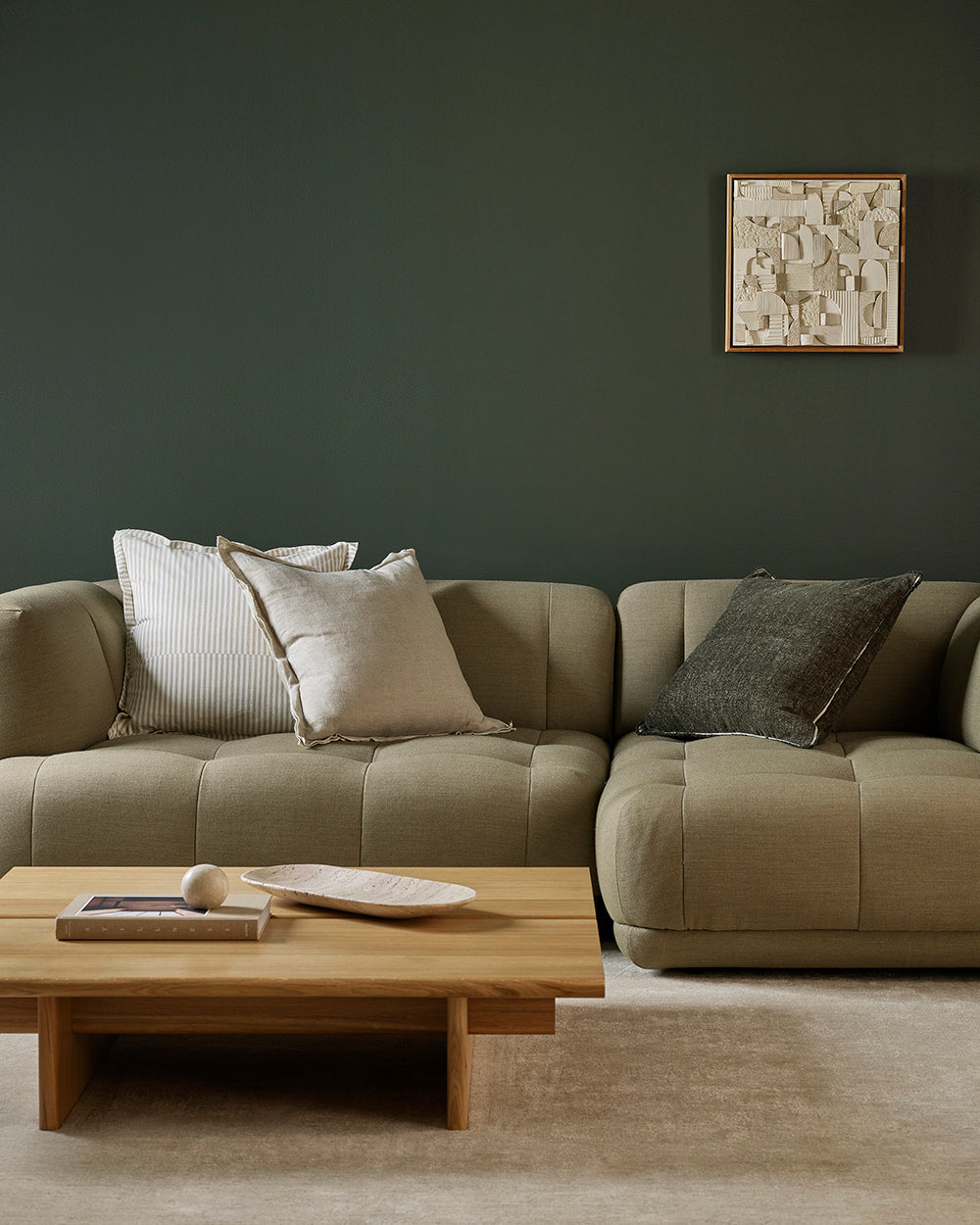Sutton Olive Cushion